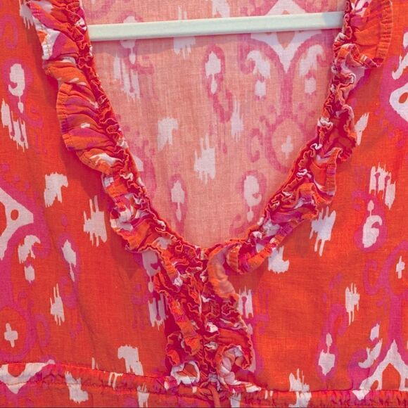 Mud Pie Cover-up Dress in Orange, Pink, and White Women’s Size Small (S) - Picture 7 of 9